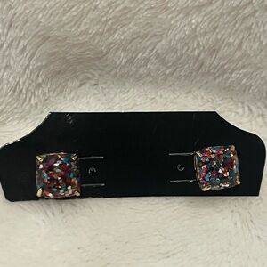 Kate Spade Confetti Multi Glitter Square Studs